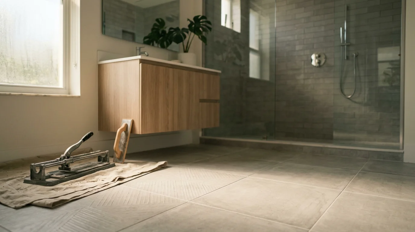 Custom wall tile installation in a Miami bathroom